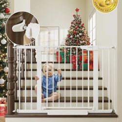 Cumbor 36" Extra Tall Baby Gate for Stairs, 29.7-54.2" Extra Wide Dog Gate