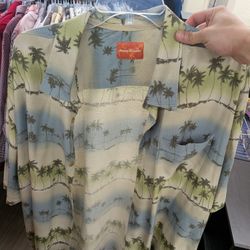 Tommy Bahama 100% silk XXL palm tree shirt