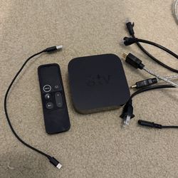 Apple TV 4K A1842 Siri Remote A1962 HDMI Ethernet Power & Lightning Cable Works