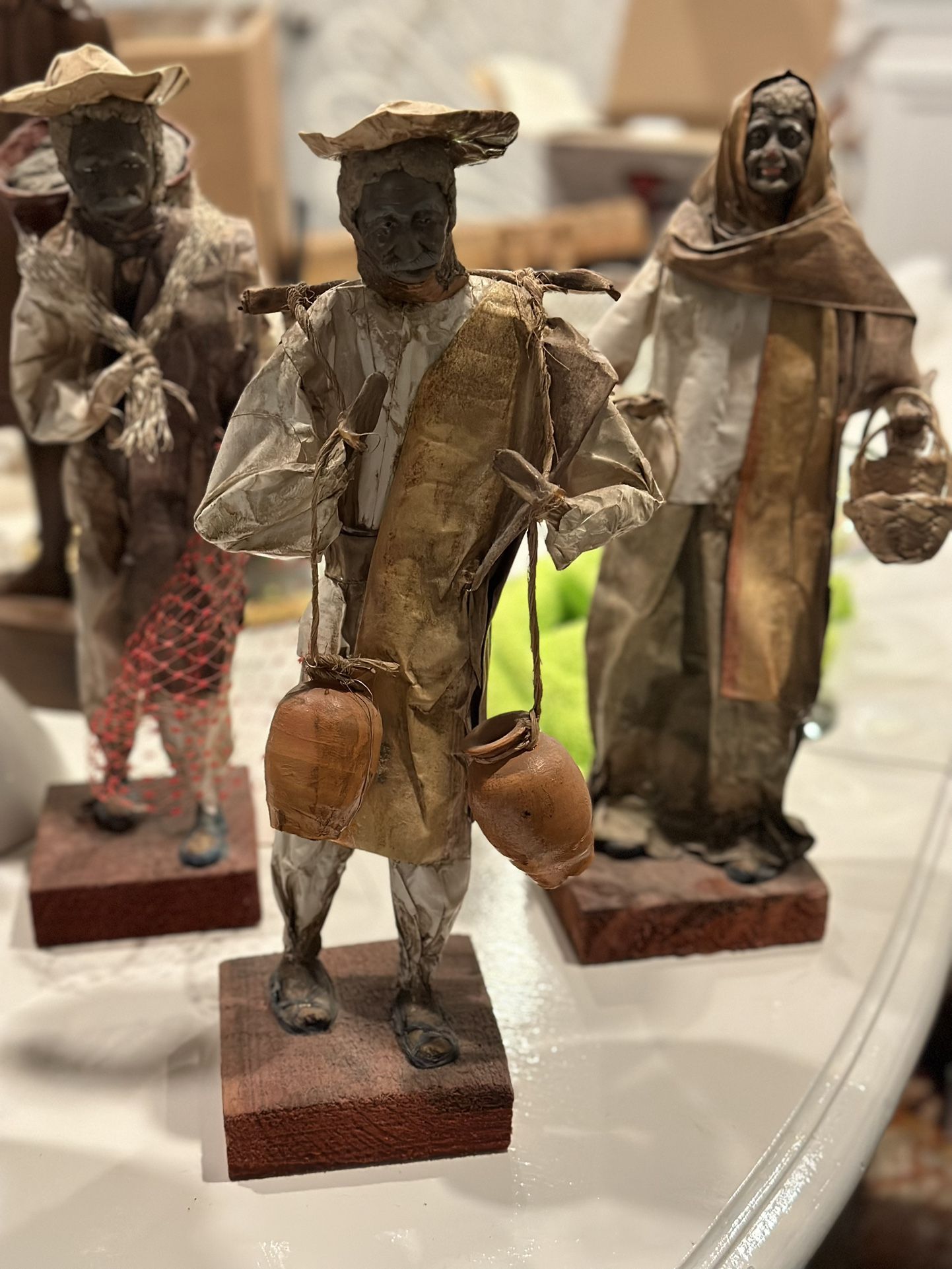 Papier-Mâché, Mexican, Vintage Folk Art Figurines
