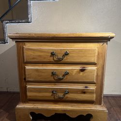 3 Drawer Wooden Nightstand