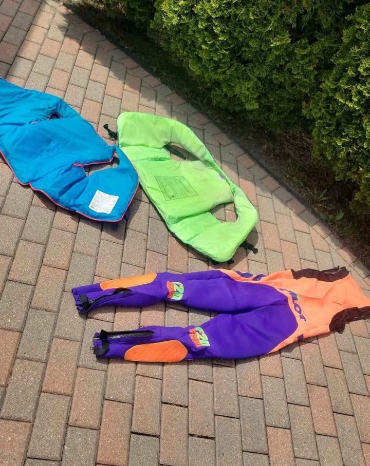 2 boating Hobie life vests with Jet Pilot wetsuit. All For 50