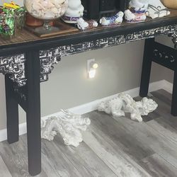 Hand Painted Reconditioned Solid Wood Table Asian Style Foyer Sofa Entry