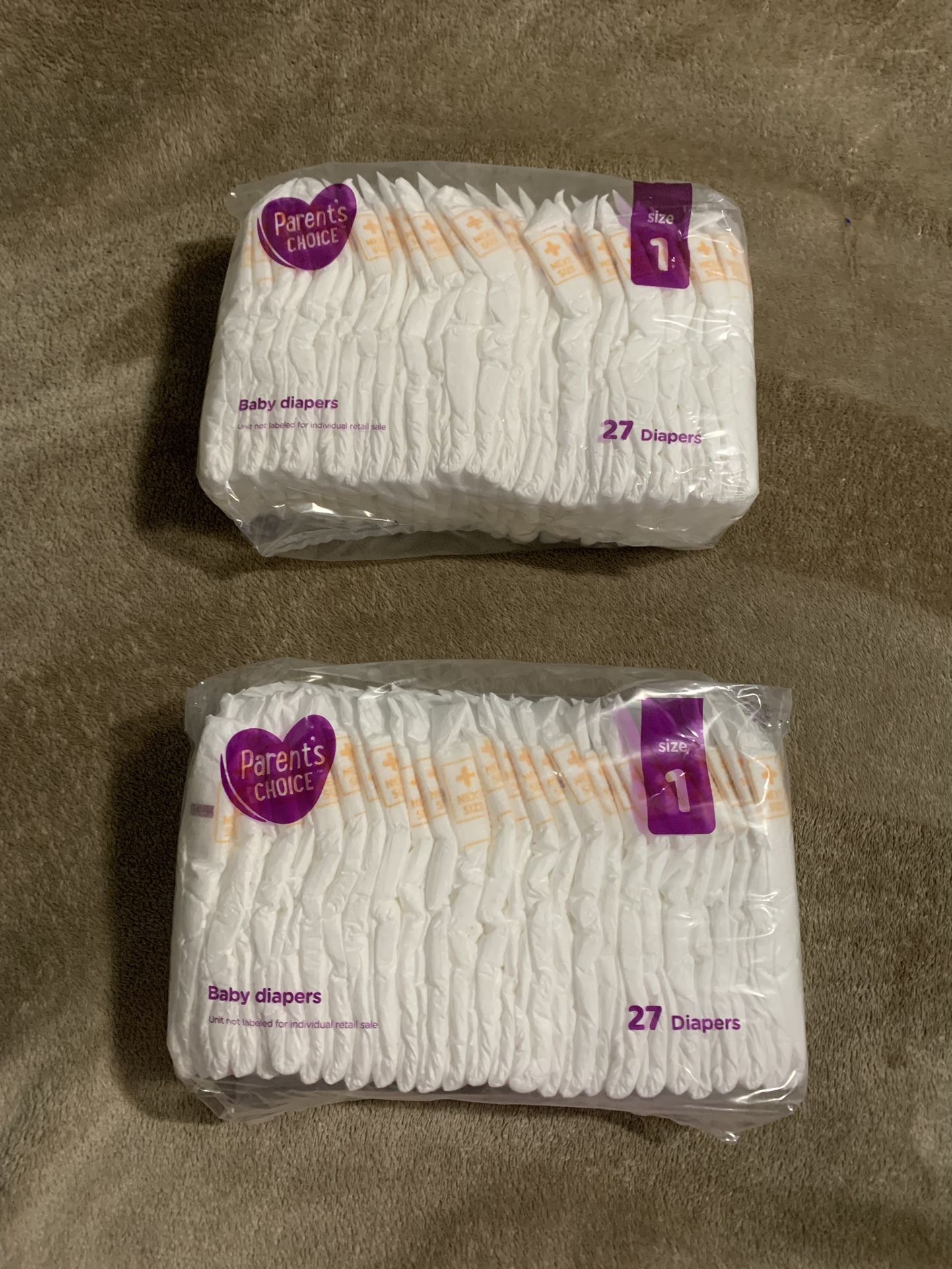 Baby Diapers- Size 1 Parent Choice Diapers