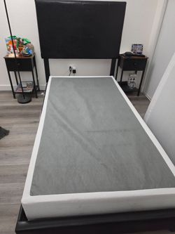2 twin bed frames  and box springs