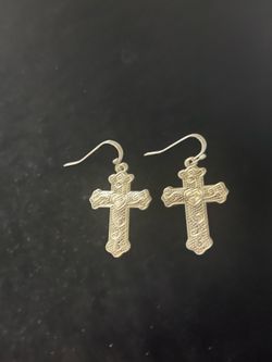 Beautiful Cross Earrings with a Heart in the Middle For You Or Someone Special On Valentines Day (Gift Box Is $1.00)