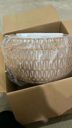 Lamp Shade Hanging Wicker Strew Designer Chandelier