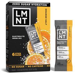 LMNT Zero Sugar Electrolyte Drink Mix - Orange - 6ct