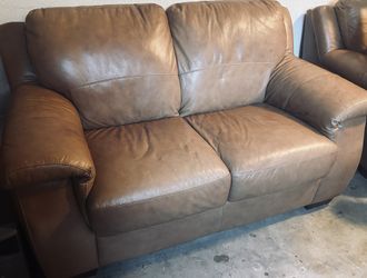 Brown Leather Couch Good Condition