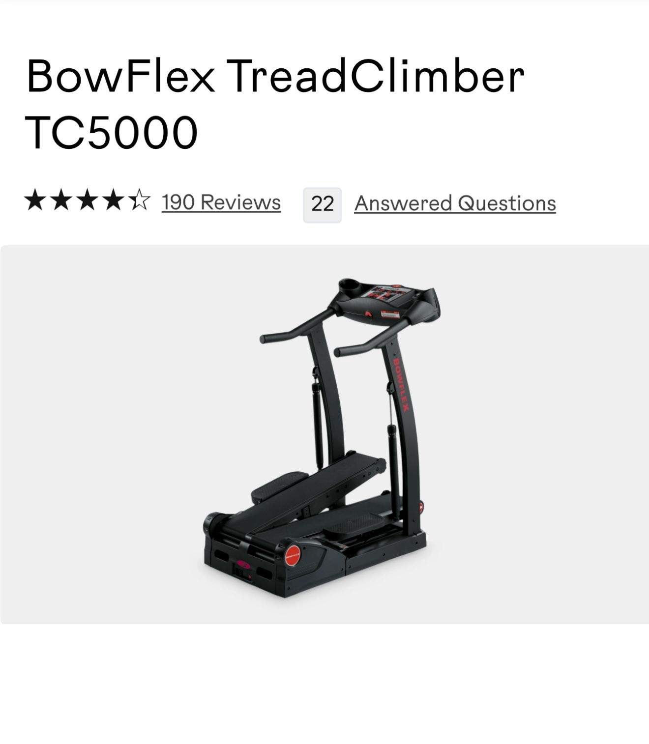 USED!! BOWFLEX TREADCLIMBER TC5000