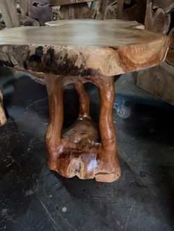 Teakroot stool side table 14” square top