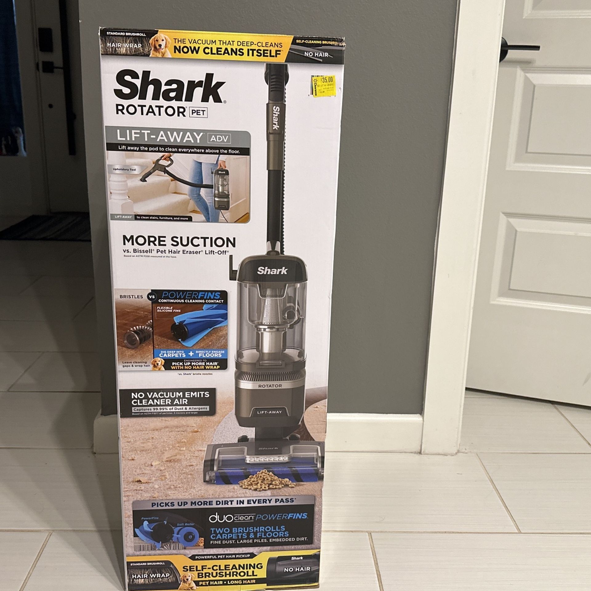 Shark Rotator Lift-Away Upright Vacuum with DuoClean PowerFins and Self-Cleaning Brushroll,