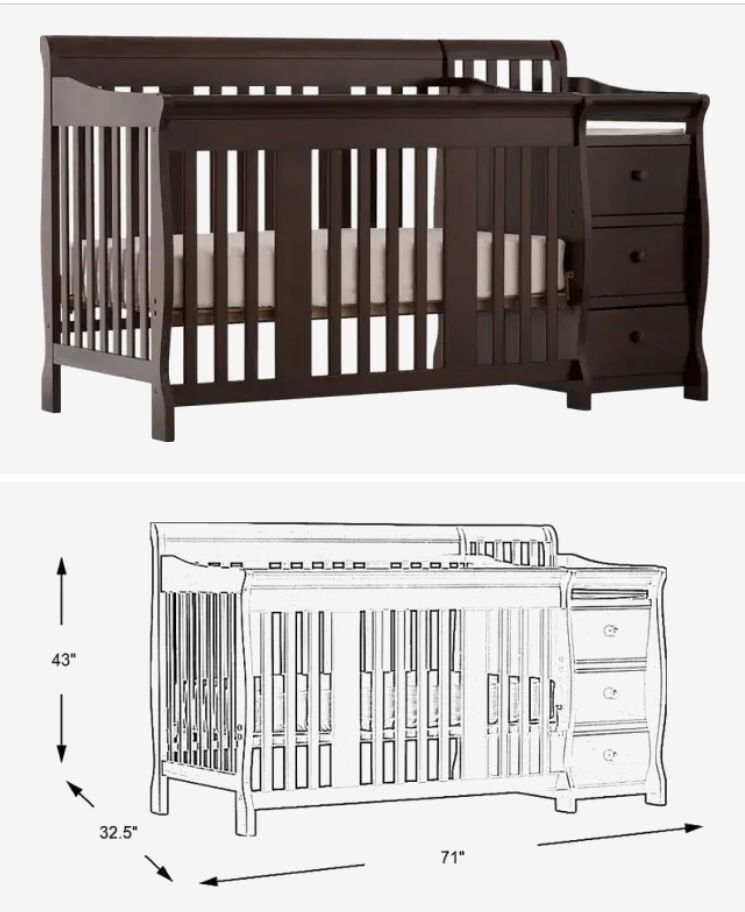 Portofino Convertible Crib/toddler Bed/full Size
