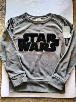 NWT Disney store Star Wars logo sparkly Gray pullover sweatshirt