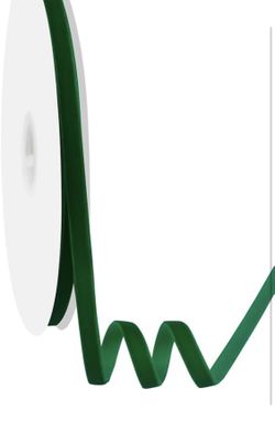 NEW 3/8" Wide Velvet Ribbon, 25 Yards - Thin Forest Green Velvet Ribbon on Spool for Crafts, Gift Wrapping, DIY, Hair Bows, Wedding Invitations, Parti