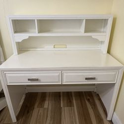White Desk With Storage 