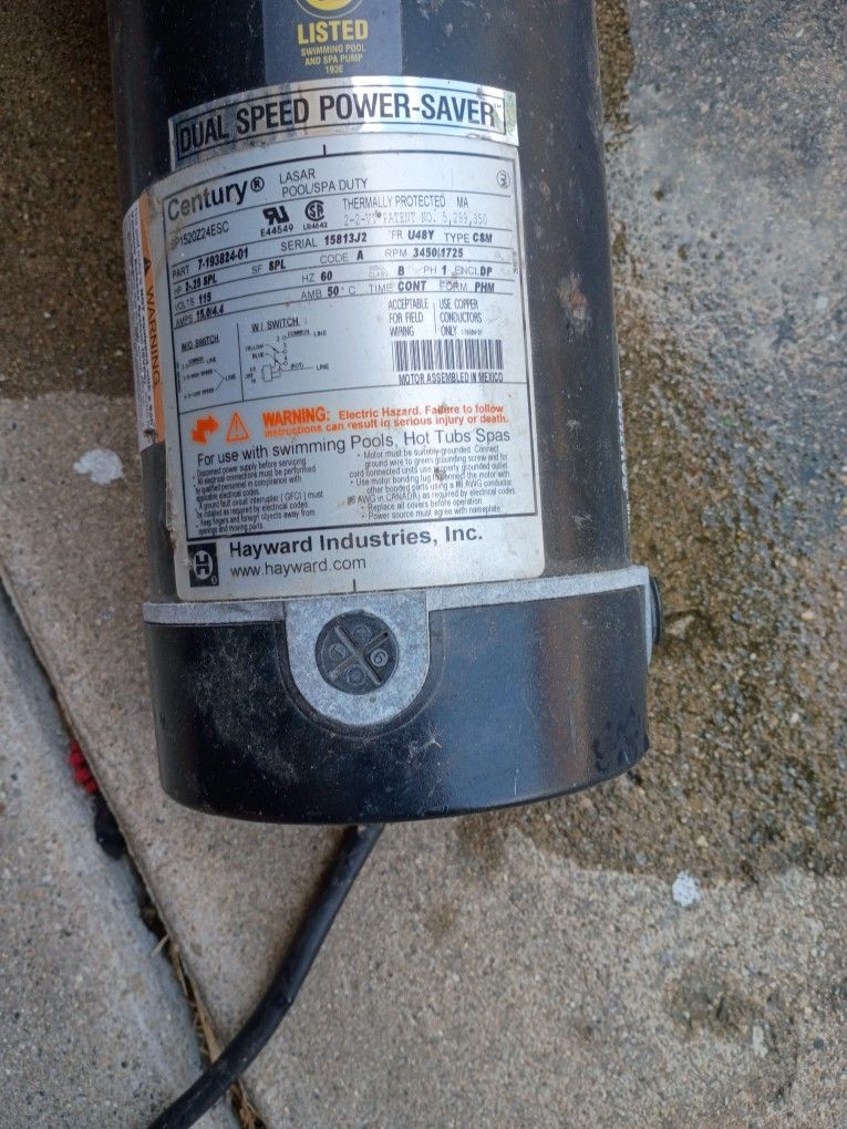 Hayward Pump Motor 2.25 Bottom Bracket Works Good