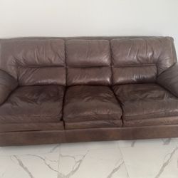 Brown Leather Couch 