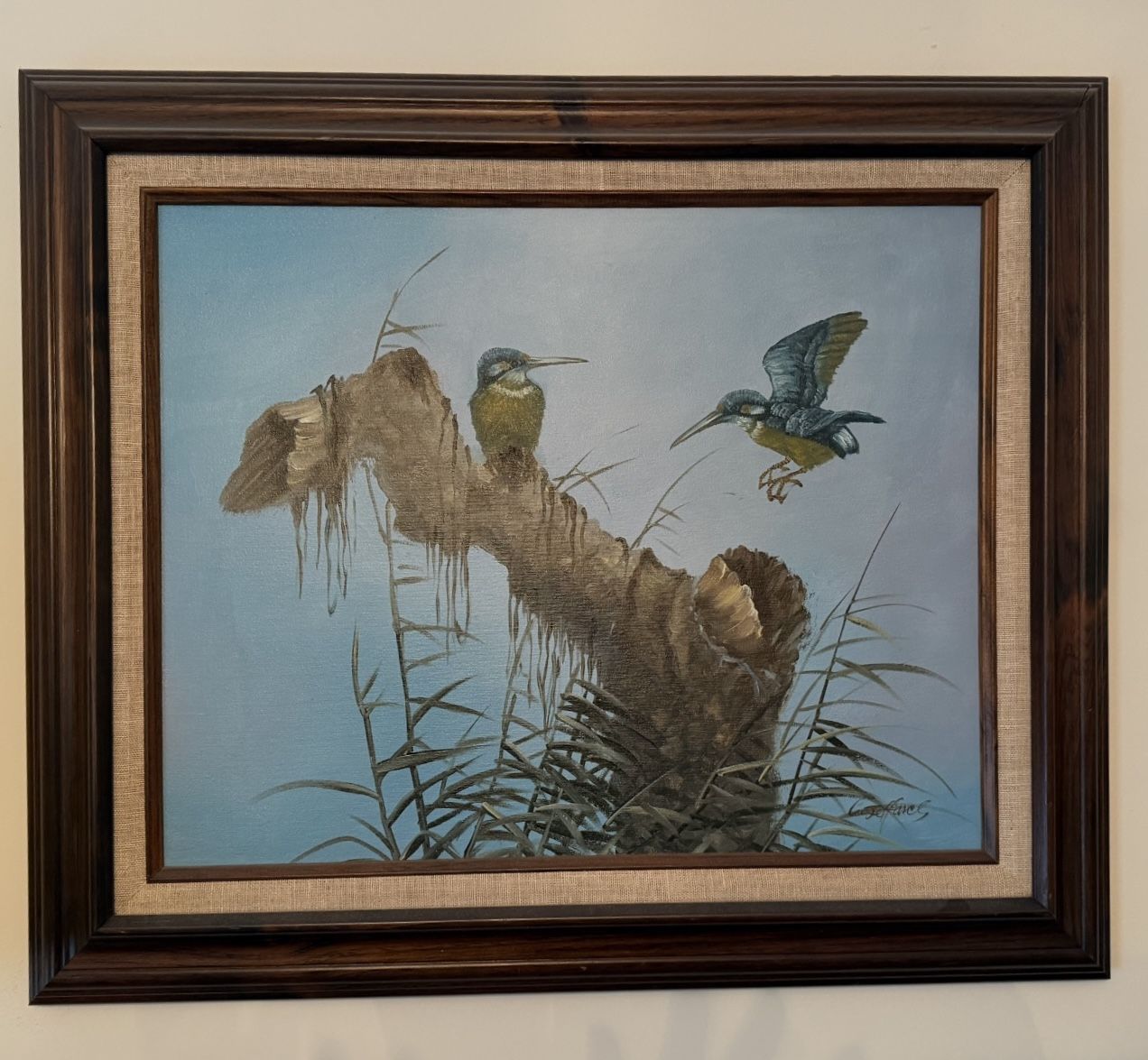 Vintage Framed Bird Wall Art – Rustic Nature Decor (Large)