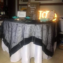 Black Laced Table Toppers 