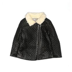 American Widgeon Girls Black Faux Leather Jacket Size 8