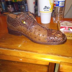 Chambers Exotic  Genuine Ostrich/Alligator Skin Dress Shoes 
