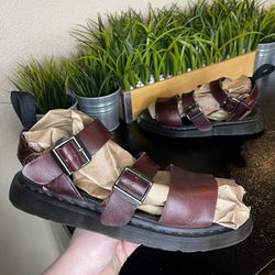 Dr. Martens Gryphon Brown Leather Sandals