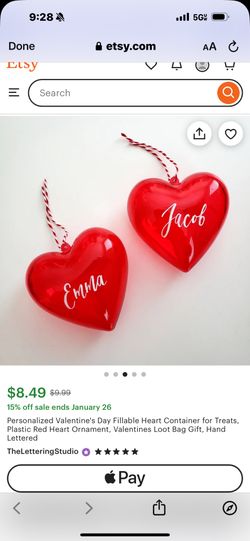 Valentine Day Personalized Refillable Hearts