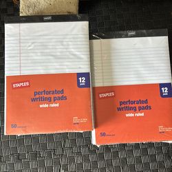 2 sealed 12 pack writing pads wide ruled