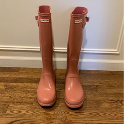 Hunter Pink Tall Boots Size 11