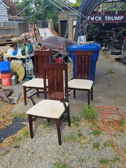 3 beautiful  chairs  soold wood inlay