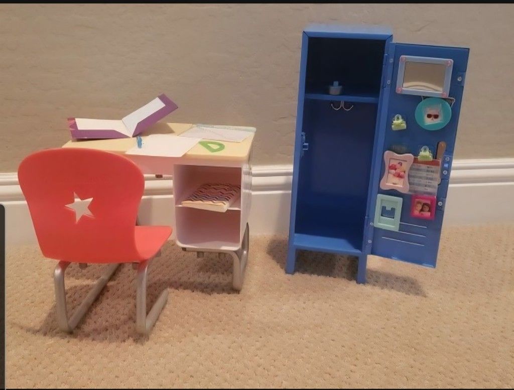 American Girl Doll Desk And Locker Set