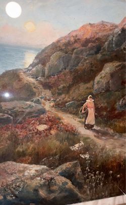 Here's the listing, ready for your review: **Title:** Richard Harry Carter (1839–1911) Watercolor — Moonlit Coastal Scene **Price:** $350 · Category