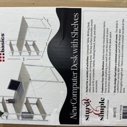 Home Basics Computer Desk With Shelves 