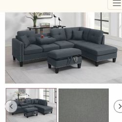 Sectional With Ottoman Set 