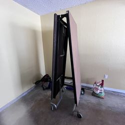 Rectangle Mobile Cafeteria Table With Wheels, 