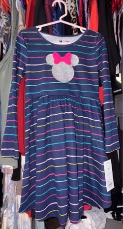 Little Girls Disney Minnie Mouse Long Sleeve Dress Size 5