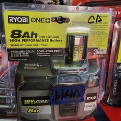 RYOBI 18V LITHIUM 8.0AH BATTERY NEW