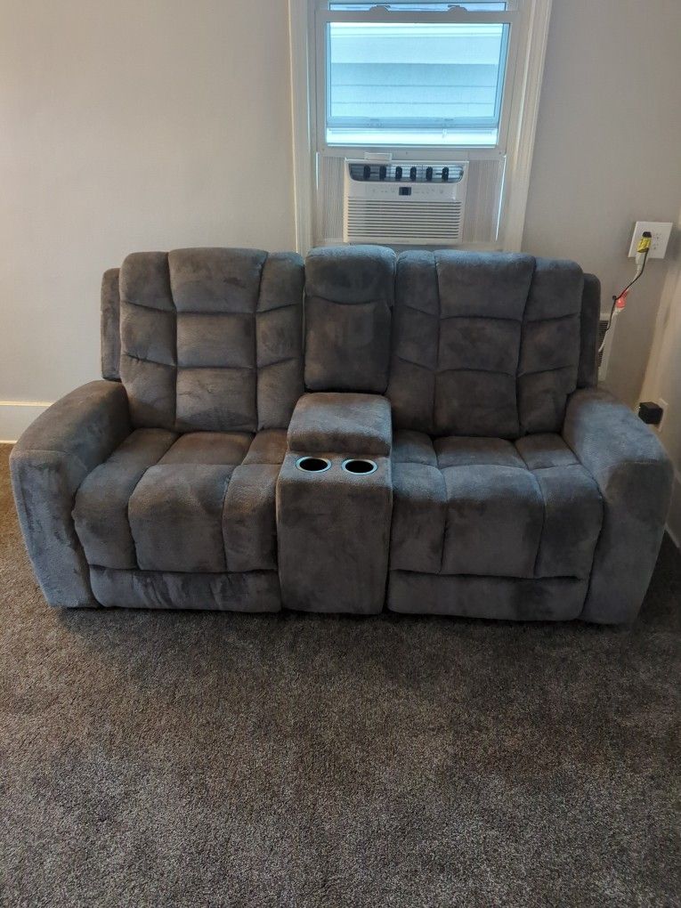 Two Reclining Loveseats- Gray