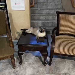 2 Large Chairs $10 Each & Mahogany End Table All