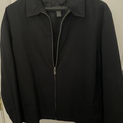Mens Banana Republic Lightweight Black Harrington Jacket, Like New, Size XL