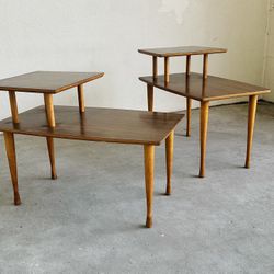A Pair of Two-tiered MCM End Tables