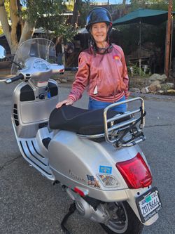 Vespa Scooter Silver with Rear Rack