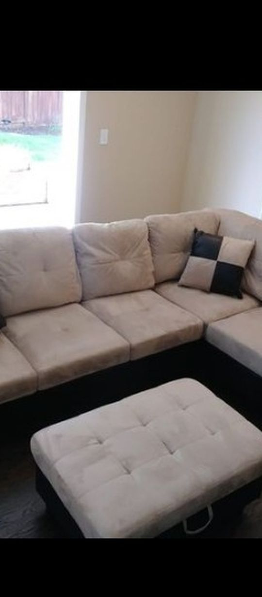 Sectional and ottoman