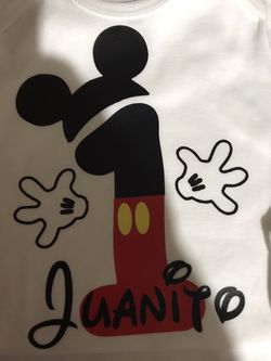 Disney Mickey birthday onesies