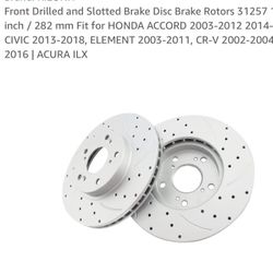 Honda Accord 03-2017/civic 13-2020/Element 03-2011/CR-V 02-2004/ CR-2 2016 Acura ILX ( Front Rotors + Brakes]