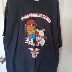 Potato Biker Motorcycle Tshirt Size 2xl