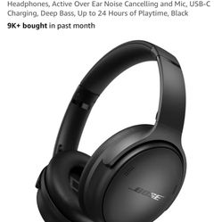 Bose QuietComfort Headphones - Wireless Bluetooth Headphones, Active Over Ear Noise Cancelling and Mic, USB-C Charging, Deep Bass, Up to 24 Hours of P