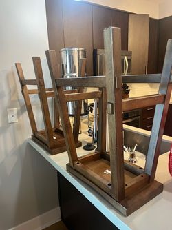 Wood Barstools (3)