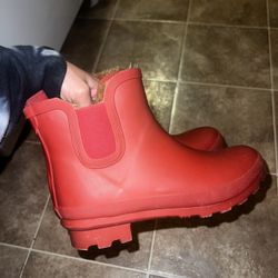 Red Rubber Rain/Winter Boots